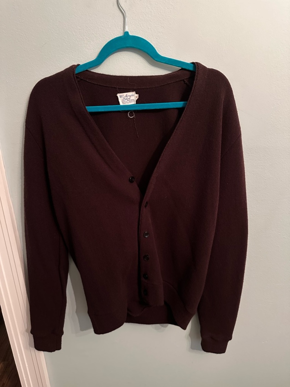 Dark Brown V-Neck Button Cardigan